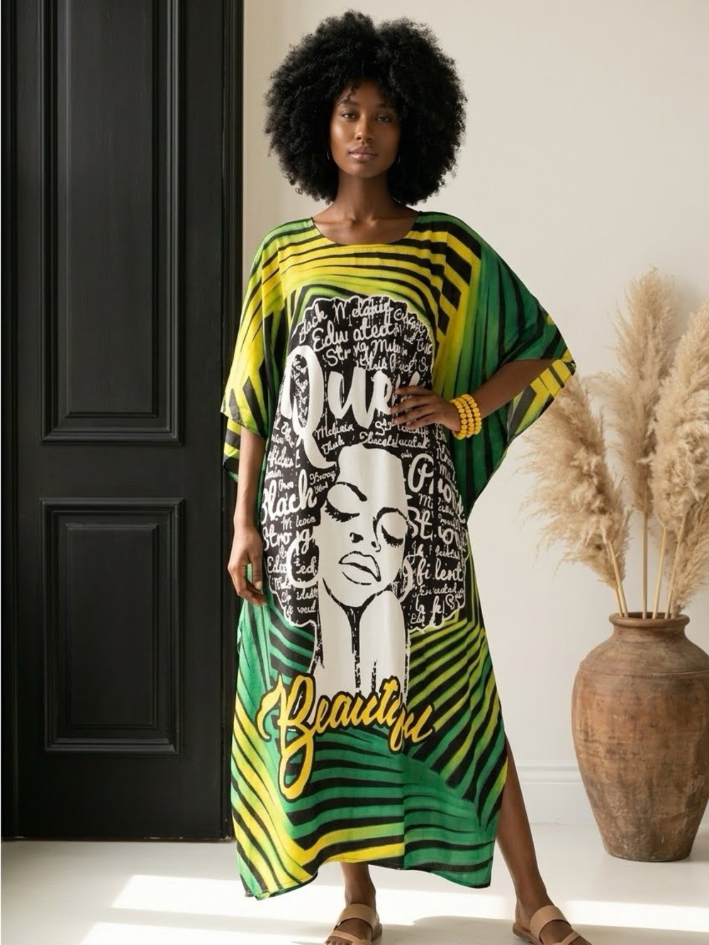Women Afro Print Kaftan Dress